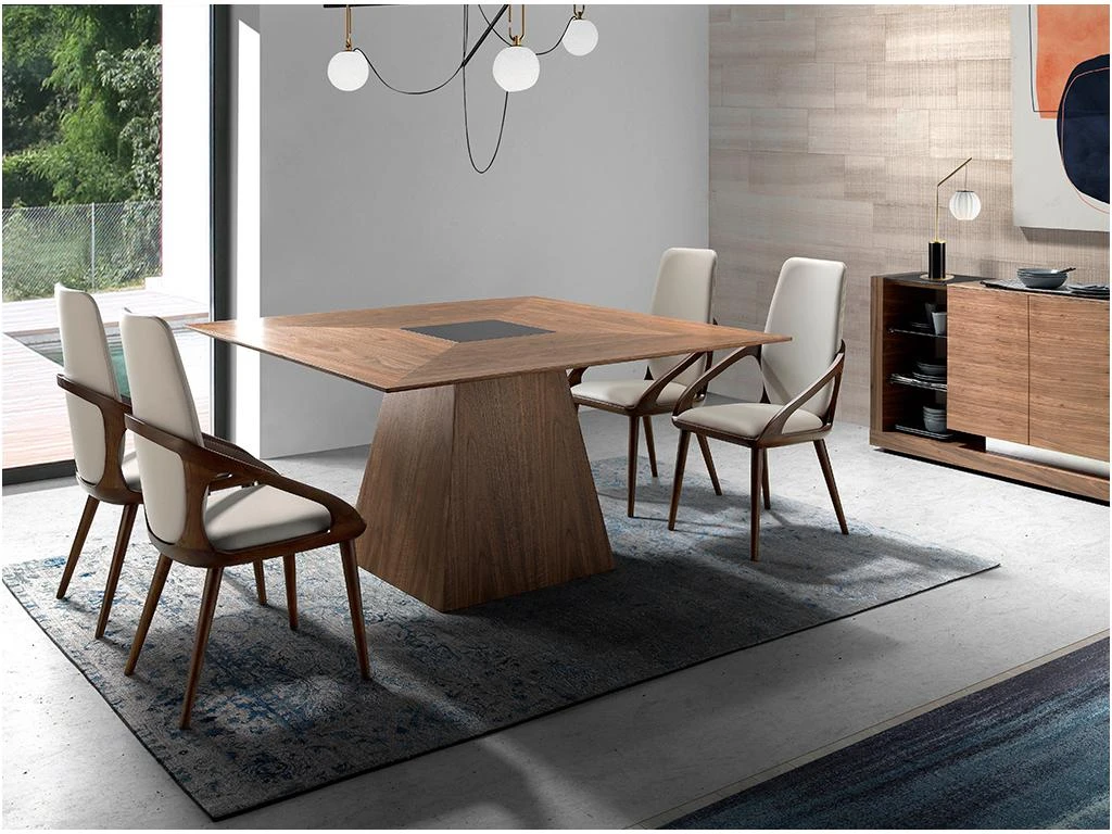 Table à Manger Avec Verre Noir 1079 ANGEL CERDA 5 Table à Manger Avec Verre Noir 1079 ANGEL CERDA – Image 3