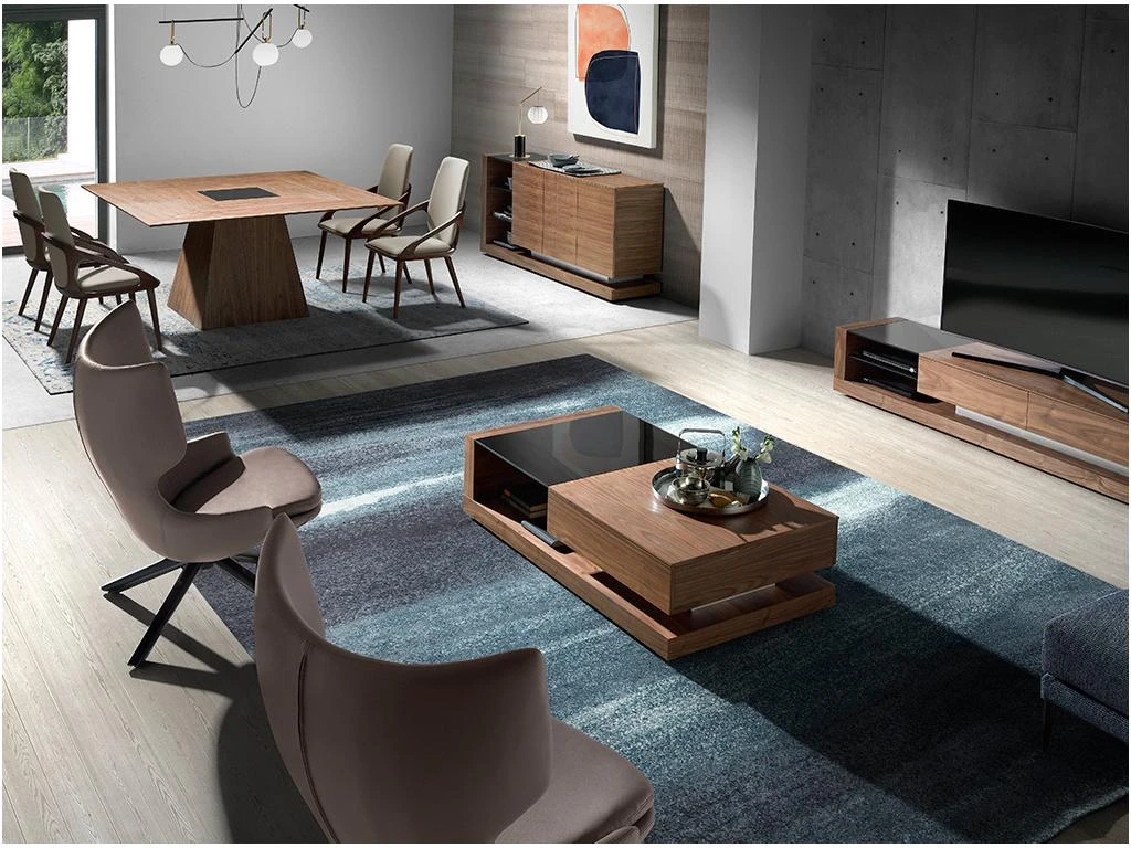 Table à Manger Avec Verre Noir 1079 ANGEL CERDA 6 Table à Manger Avec Verre Noir 1079 ANGEL CERDA – Image 4