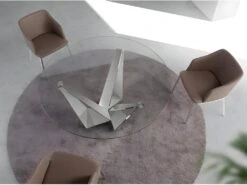 Table à Manger En Verre Et Acier Chromé 1042 ANGEL CERDA -Meubles Soldes Boutique table a manger 18423505