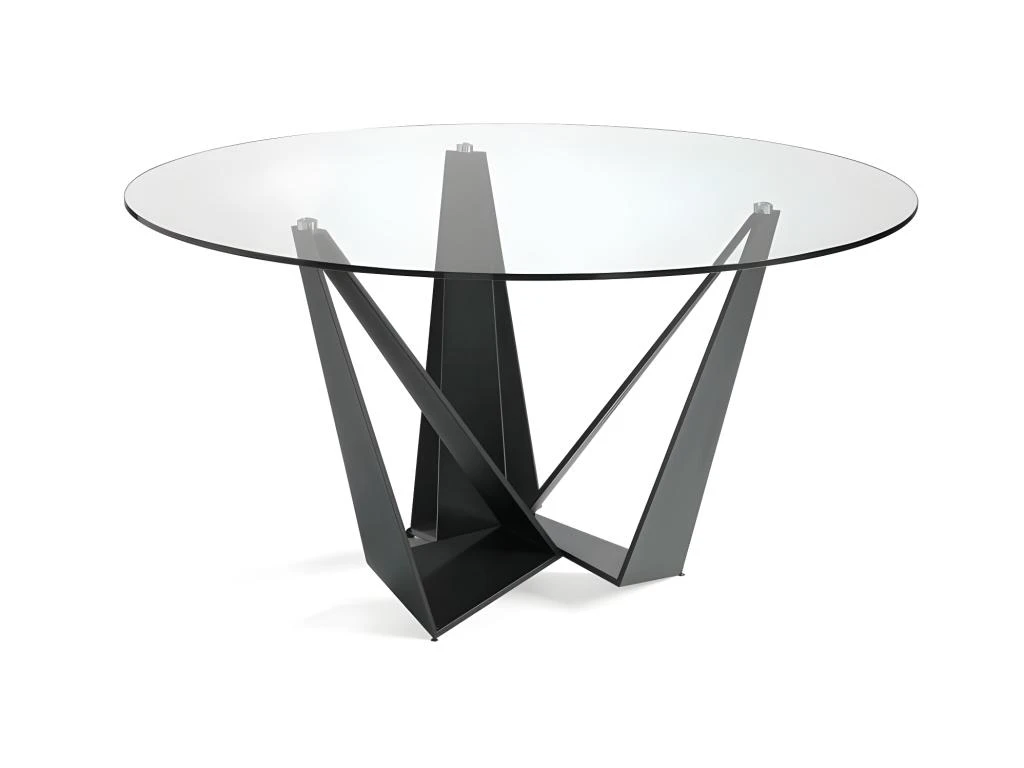 Table à Manger En Acier Noir Et Verre 1045 ANGEL CERDA 3 Table à Manger En Acier Noir Et Verre 1045 ANGEL CERDA