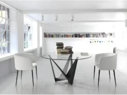 Table à Manger En Acier Noir Et Verre 1045 ANGEL CERDA 13 Table à Manger En Acier Noir Et Verre 1045 ANGEL CERDA -Meubles Soldes Boutique table a manger 18423615