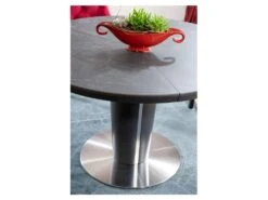 Table à Manger Extensible 120-160 X 120 X 76 Cm - Anthracite -Meubles Soldes Boutique table a manger 18831947