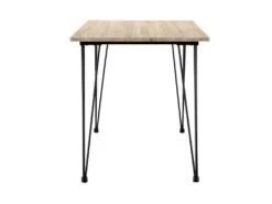 Table De Salle à Manger Cuisine Salon Pour 4 Personnes Plateau MDF Pieds Acier épingle à Cheveux 120 X 70 X 75 Cm Effet Chêne Et Noir 03_0004274 -Meubles Soldes Boutique table a manger 19318395