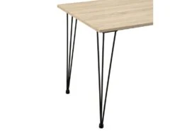 Table De Salle à Manger Cuisine Salon Pour 4 Personnes Plateau MDF Pieds Acier épingle à Cheveux 120 X 70 X 75 Cm Effet Chêne Et Noir 03_0004274 -Meubles Soldes Boutique table a manger 19318399