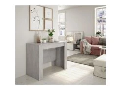 Table Extensible 51/237 Cm Gris Béton - ARSENE - L 51/237 X L 90 X H 78 Cm -Meubles Soldes Boutique table a manger 19824935