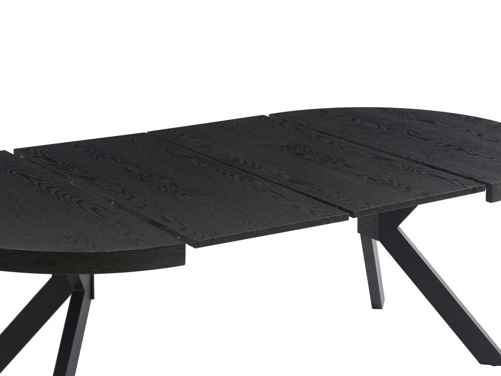 Table à Manger Extensible 4 à 8 Couverts En MDF Et Acier - Noir - KOMONI 13 Table à Manger Extensible 4 à 8 Couverts En MDF Et Acier - Noir - KOMONI – Image 11