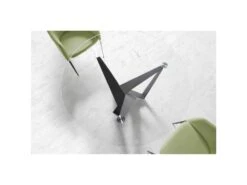 Table à Manger Base Acier Et Verre Trempé -Meubles Soldes Boutique table a manger 21090025