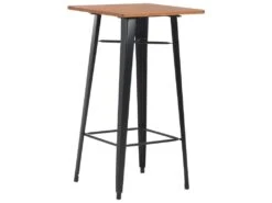 Table De Bar Noir 60x60x108 Cm Pinède Et Acier