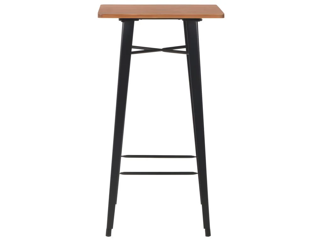 Table De Bar Noir 60x60x108 Cm Pinède Et Acier 4 Table De Bar Noir 60x60x108 Cm Pinède Et Acier – Image 2