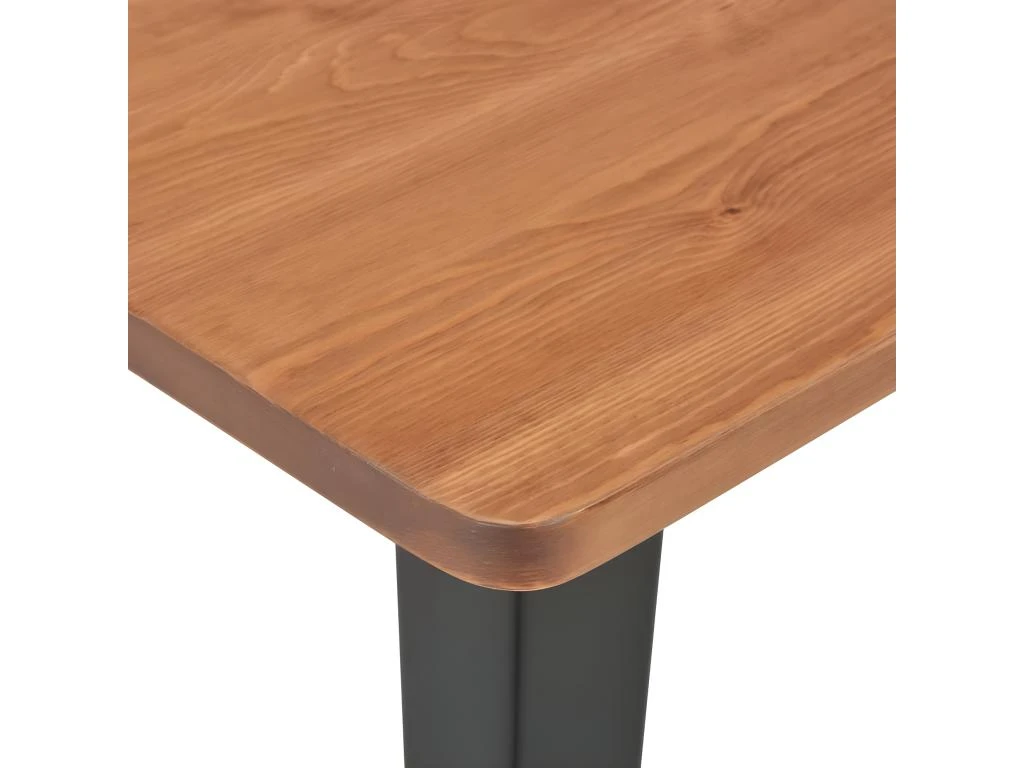 Table De Bar Noir 60x60x108 Cm Pinède Et Acier 5 Table De Bar Noir 60x60x108 Cm Pinède Et Acier – Image 3