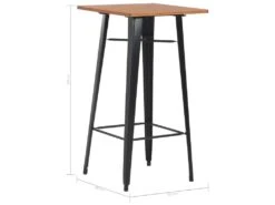 Table De Bar Noir 60x60x108 Cm Pinède Et Acier 13 Table De Bar Noir 60x60x108 Cm Pinède Et Acier -Meubles Soldes Boutique table a manger 22070909