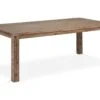 Alana Table De Salle à Manger 100x200 Cm, En Bois D'acacia Teinté Brun Avec Espace Pour 2 Extensions.
