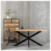 Table De Repas Rectangulaire 160 Cm Bois Brut/Noir - AMANDIA