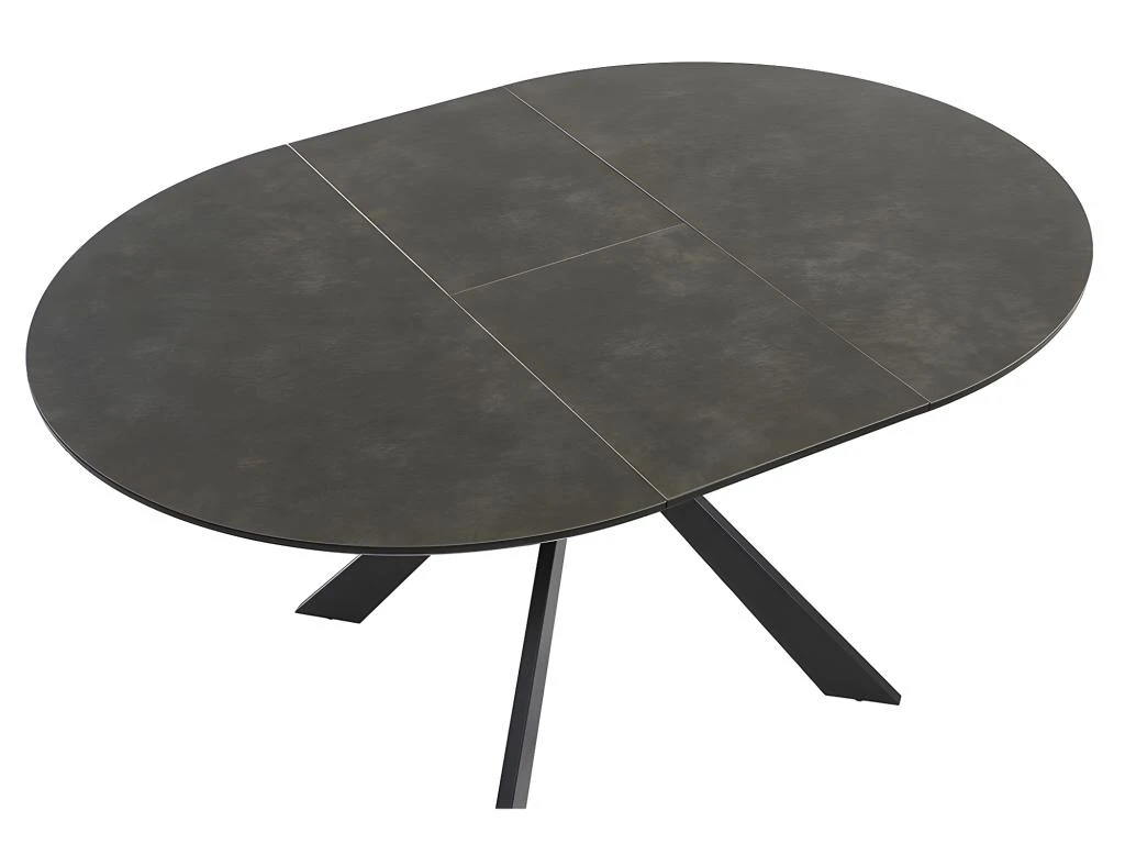 Table à Manger Extensible CLARA - 4 à 6 Couverts - Céramique & Métal - Anthracite 7 Table à Manger Extensible CLARA - 4 à 6 Couverts - Céramique & Métal - Anthracite – Image 5