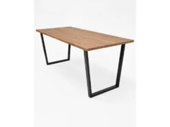 Table à Manger Gala Chêne Foncé Et Noir 140cm -Meubles Soldes Boutique table a manger 8944249