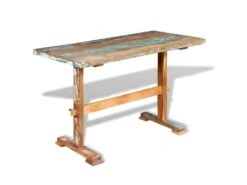 Table De Salon Salle à Manger Dîner Design Sur Pied Bois De Récupération Massif 120 Cm 0902272 -Meubles Soldes Boutique table a manger 8944865