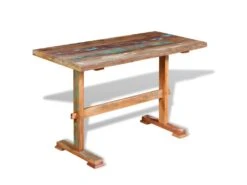 Table De Salon Salle à Manger Dîner Design Sur Pied Bois De Récupération Massif 120 Cm 0902272 -Meubles Soldes Boutique table a manger 8944867