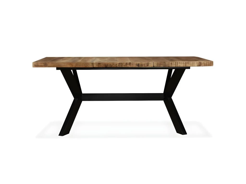 Table De Salon Salle à Manger Design Bois De Manguier Solide Et Acier 180 Cm 0902175 5 Table De Salon Salle à Manger Design Bois De Manguier Solide Et Acier 180 Cm 0902175 – Image 3