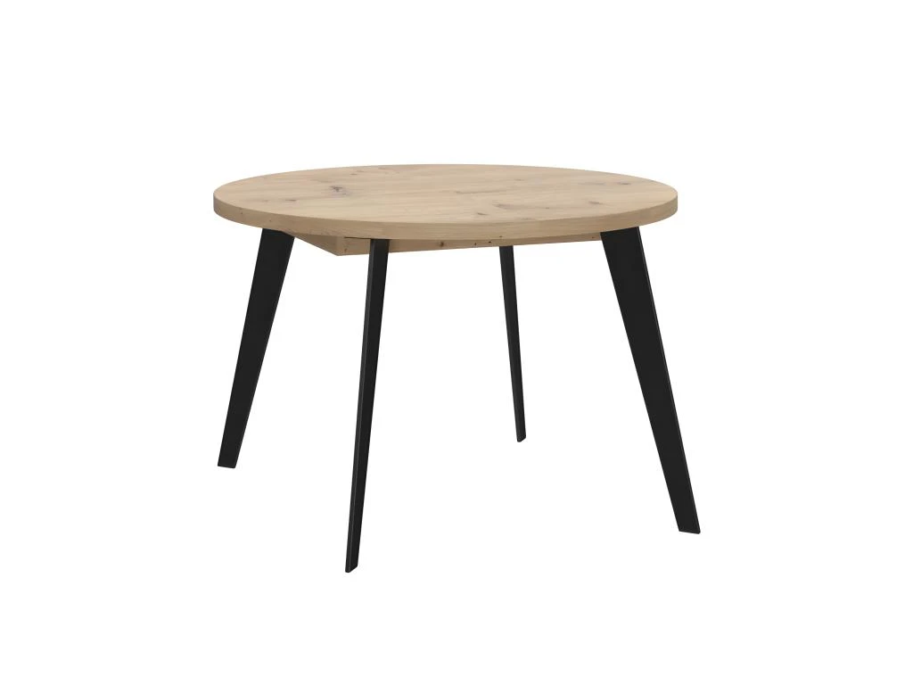 Table Ronde Extensible 110/155 Cm Decor Bois - Pieds Métal - VANESSA 3 Table Ronde Extensible 110/155 Cm Decor Bois - Pieds Métal - VANESSA
