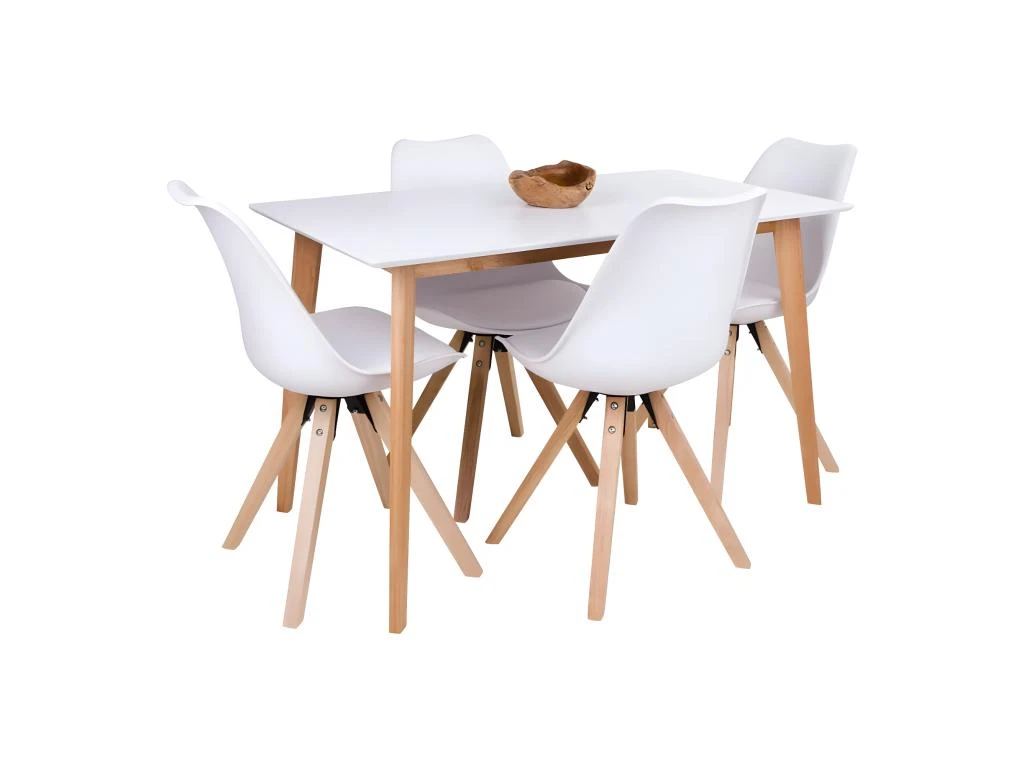 GRAM - Table Repas 120x70cm Naturelle Et Blanche 4 GRAM - Table Repas 120x70cm Naturelle Et Blanche – Image 2