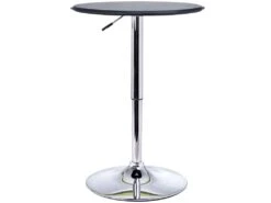 Table De Bar Table Bistro Chic Style Contemporain Table Ronde Hauteur Réglable 67-93 Cm Ø 63 Cm Plateau Pivotant 360° Métal Chromé PVC Noir -Meubles Soldes Boutique table a manger 9540793