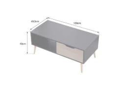 Table Basse Avec Tiroir Style Scandinave Noire FREJA - HAPPY GARDEN -Meubles Soldes Boutique table basse 10779755