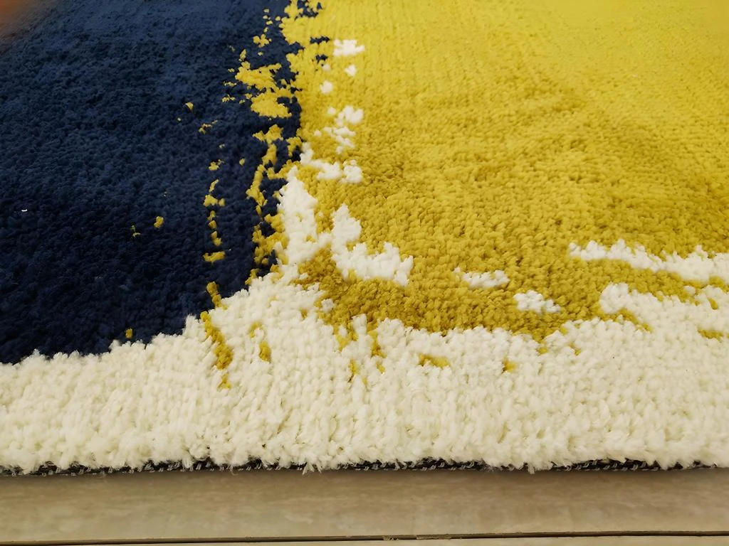 Ensemble Table Basse Dorée CHARLOTTE Et Tapis Bleu, Moutarde Et Gris CAMDEN 7 Ensemble Table Basse Dorée CHARLOTTE Et Tapis Bleu, Moutarde Et Gris CAMDEN – Image 5