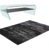 Ensemble Table Basse Transparent Et Noir KELLY Et Tapis Shaggy Anthracite DOLCE 1 Ensemble Table Basse Transparent Et Noir KELLY Et Tapis Shaggy Anthracite DOLCE -Meubles Soldes Boutique table basse 10900363