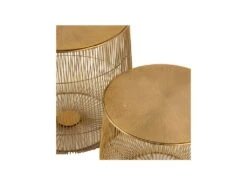 Tables Gigognes Rondes Panier Métal Or - HERAKLION -Meubles Soldes Boutique table basse 11131863