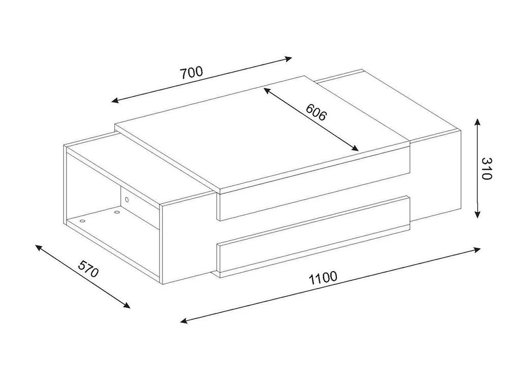 Table Basse Avec 2 Niches - Naturel Et Blanc - BASENA II 6 Table Basse Avec 2 Niches - Naturel Et Blanc - BASENA II – Image 4