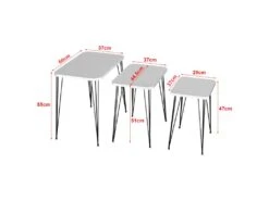 Set De 3 Tables D'appoint Rudkøbing Rectangulaires Gigognes Blanc Noir [en.casa] -Meubles Soldes Boutique table basse 12291953