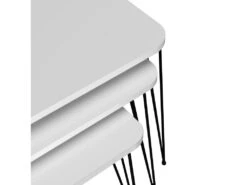 Set De 3 Tables D'appoint Rudkøbing Rectangulaires Gigognes Blanc Noir [en.casa] -Meubles Soldes Boutique table basse 12291957