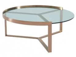 Tables Basses Gigognes En Verre Trempé Et Acier Inoxydable - Transparent Et Cuivré - BASERI -Meubles Soldes Boutique table basse 12349005