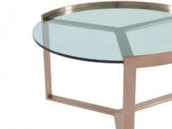 Tables Basses Gigognes En Verre Trempé Et Acier Inoxydable - Transparent Et Cuivré - BASERI -Meubles Soldes Boutique table basse 12349015