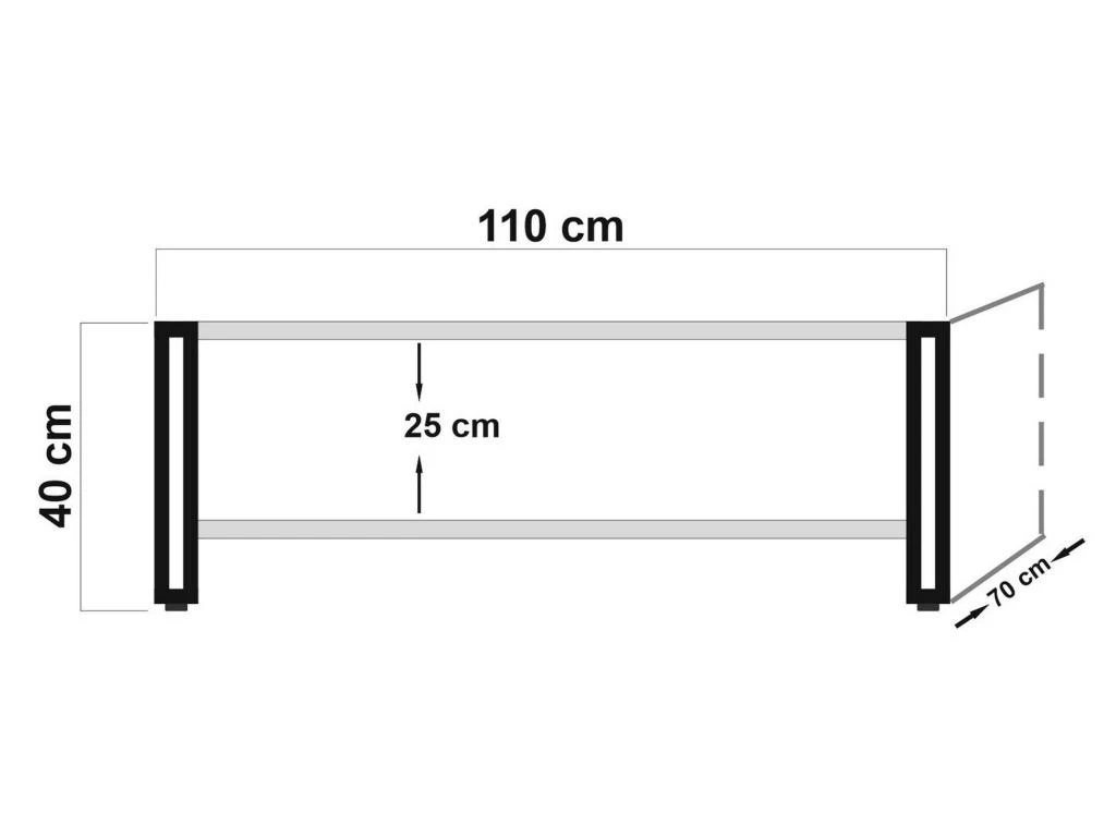 Tables Basses Tajo, Structure Et Le Support Fabriquées En Métal En Couleur Pin Atlantique Noir. 110x40x70cm 4 Tables Basses Tajo, Structure Et Le Support Fabriquées En Métal En Couleur Pin Atlantique Noir. 110x40x70cm – Image 2
