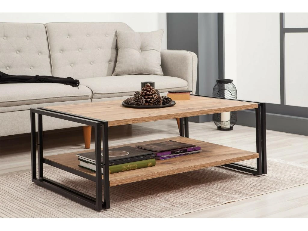 Tables Basses Tajo, Structure Et Le Support Fabriquées En Métal En Couleur Pin Atlantique Noir. 110x40x70cm 6 Tables Basses Tajo, Structure Et Le Support Fabriquées En Métal En Couleur Pin Atlantique Noir. 110x40x70cm – Image 4