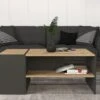 Table Basse Avec Rangements - Anthracite Et Naturel - VELKAN -Meubles Soldes Boutique table basse 13081263