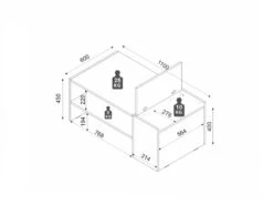 Table Basse Avec Rangements - Anthracite Et Naturel - VELKAN 17 Table Basse Avec Rangements - Anthracite Et Naturel - VELKAN -Meubles Soldes Boutique table basse 14117473