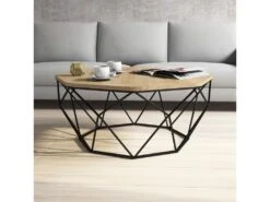 Table D’appoint Ganges Design Panneau De Particules Plaqué Mélaminé En Couleur Chêne, 90x38x90 -Meubles Soldes Boutique table basse 14280215