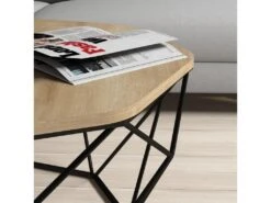 Table D’appoint Ganges Design Panneau De Particules Plaqué Mélaminé En Couleur Chêne, 90x38x90 -Meubles Soldes Boutique table basse 14280217