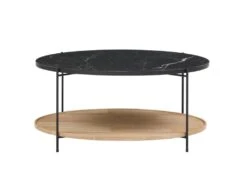 Table Basse Double Plateau En Céramique Et Bois D'hévéa - Effet Marbre Noir Et Naturel - FUDILA 11 Table Basse Double Plateau En Céramique Et Bois D'hévéa - Effet Marbre Noir Et Naturel - FUDILA -Meubles Soldes Boutique table basse 14289941
