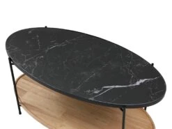 Table Basse Double Plateau En Céramique Et Bois D'hévéa - Effet Marbre Noir Et Naturel - FUDILA 13 Table Basse Double Plateau En Céramique Et Bois D'hévéa - Effet Marbre Noir Et Naturel - FUDILA -Meubles Soldes Boutique table basse 14289945