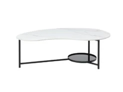 Table Basse Avec 1 étagère - Céramique, Verre Et Métal - Effet Marbre Blanc Et Noir - MURIENA 11 Table Basse Avec 1 étagère - Céramique, Verre Et Métal - Effet Marbre Blanc Et Noir - MURIENA -Meubles Soldes Boutique table basse 14289975