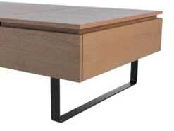 Table Basse Avec Plateau Relevable Et 1 Tiroir En MDF Et Métal - Naturel Foncé - DALAHO -Meubles Soldes Boutique table basse 14370911