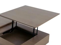 Table Basse Avec Plateau Relevable Et 1 Tiroir En MDF Et Métal - Naturel Foncé - DALAHO -Meubles Soldes Boutique table basse 14370915