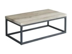 Table Basse HAWAÏ Plateau En Bois Clair, Pieds En Acier. Idéal Pour Votre Salon. -Meubles Soldes Boutique table basse 15892415
