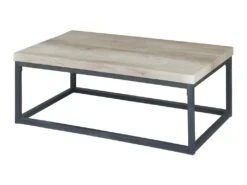 Table Basse HAWAÏ Plateau En Bois Clair, Pieds En Acier. Idéal Pour Votre Salon. -Meubles Soldes Boutique table basse 15892417