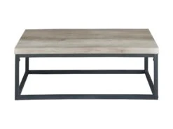 Table Basse HAWAÏ Plateau En Bois Clair, Pieds En Acier. Idéal Pour Votre Salon. -Meubles Soldes Boutique table basse 15892419