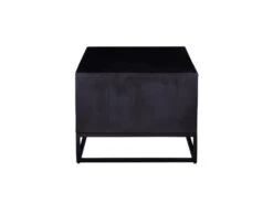 Table Basse Avec 1 Tiroir Et 1 Niche En Bois D'acacia Et Métal - Naturel Foncé Et Noir - ALYONA -Meubles Soldes Boutique table basse 16581729