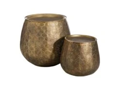 Duo De Tables D'appoint Ronde Doré Métal - ZOSTA